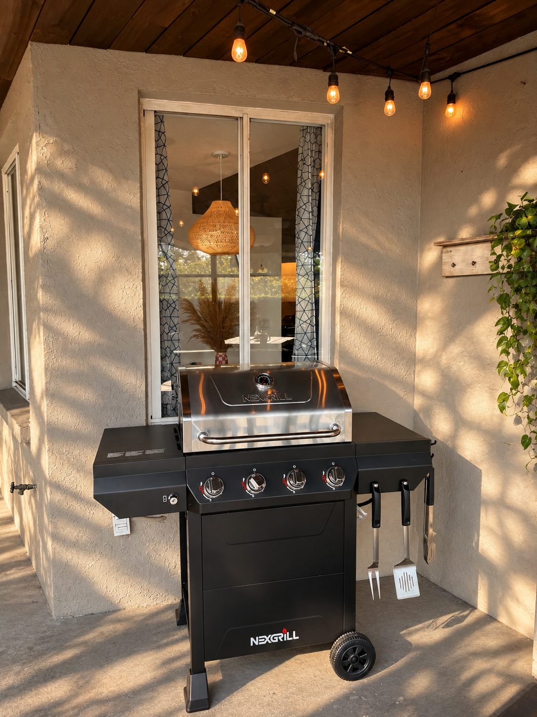 Sunlit patio grill nook at Dream Come True in Bradenton, Florida