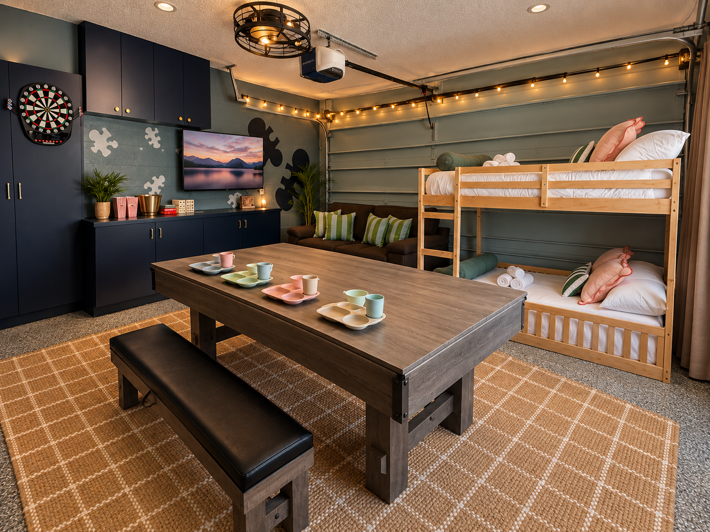 Cozy garage game room retreat at Dream Come True in Bradenton, Florida
