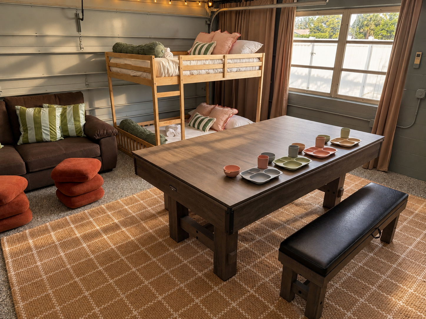 Cozy sunlit game room retreat at Dream Come True in Bradenton, Florida