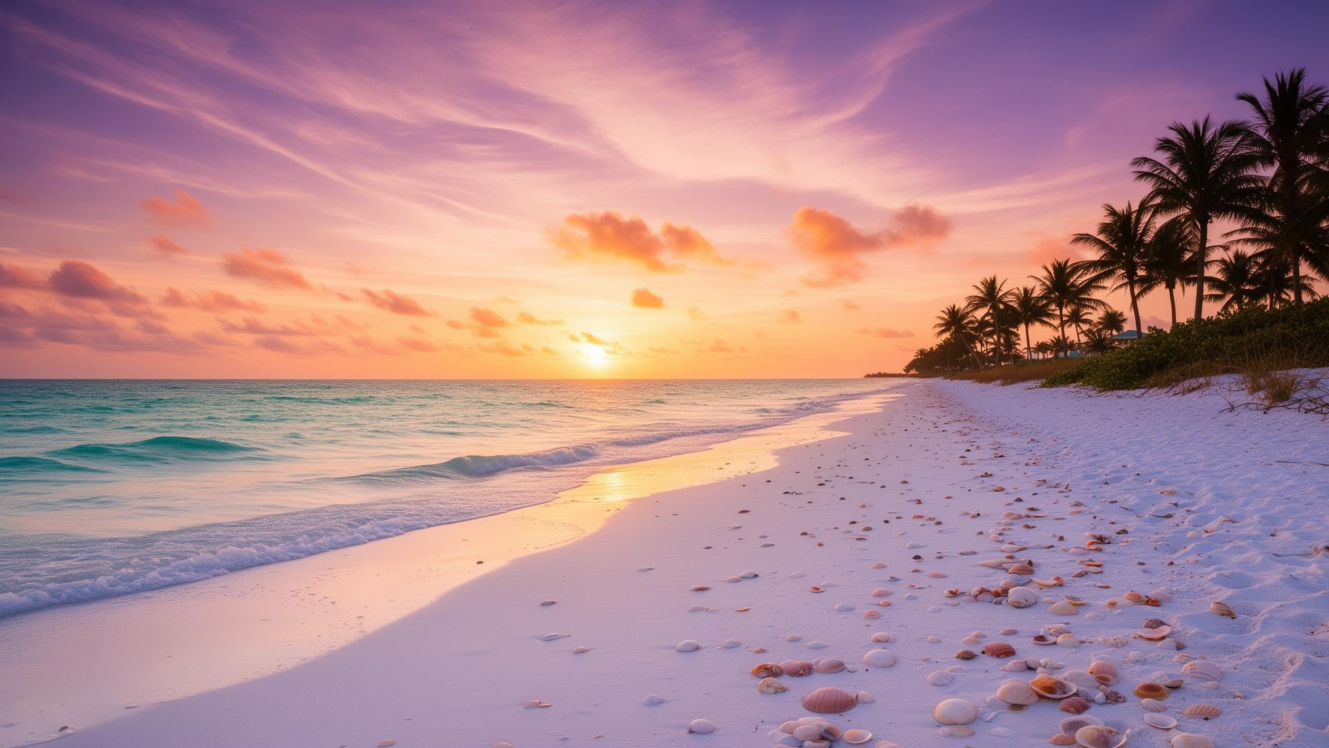 Sunset over Anna Maria Island beach near Bradenton, Florida