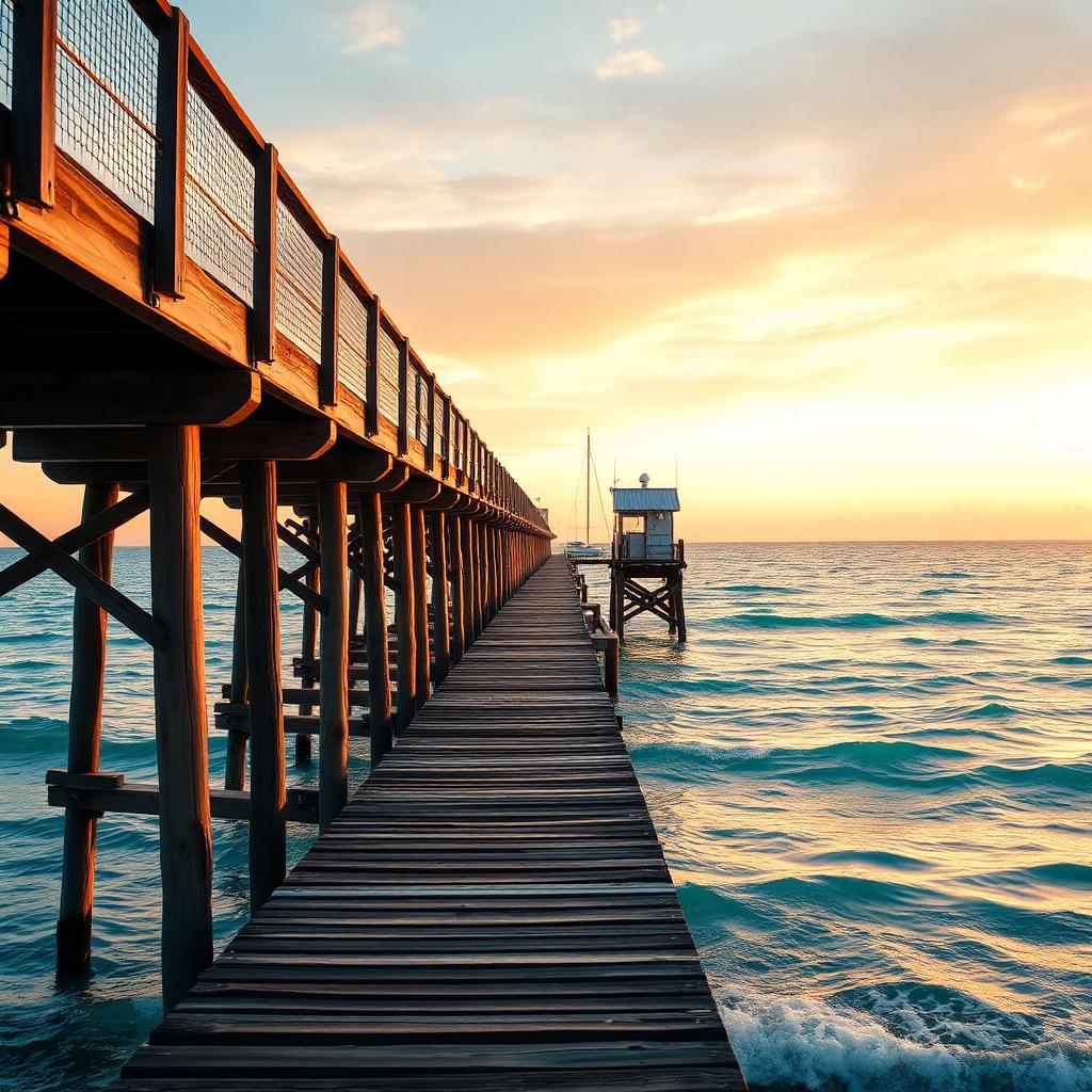 Anna Maria Island fishing pier at golden hour