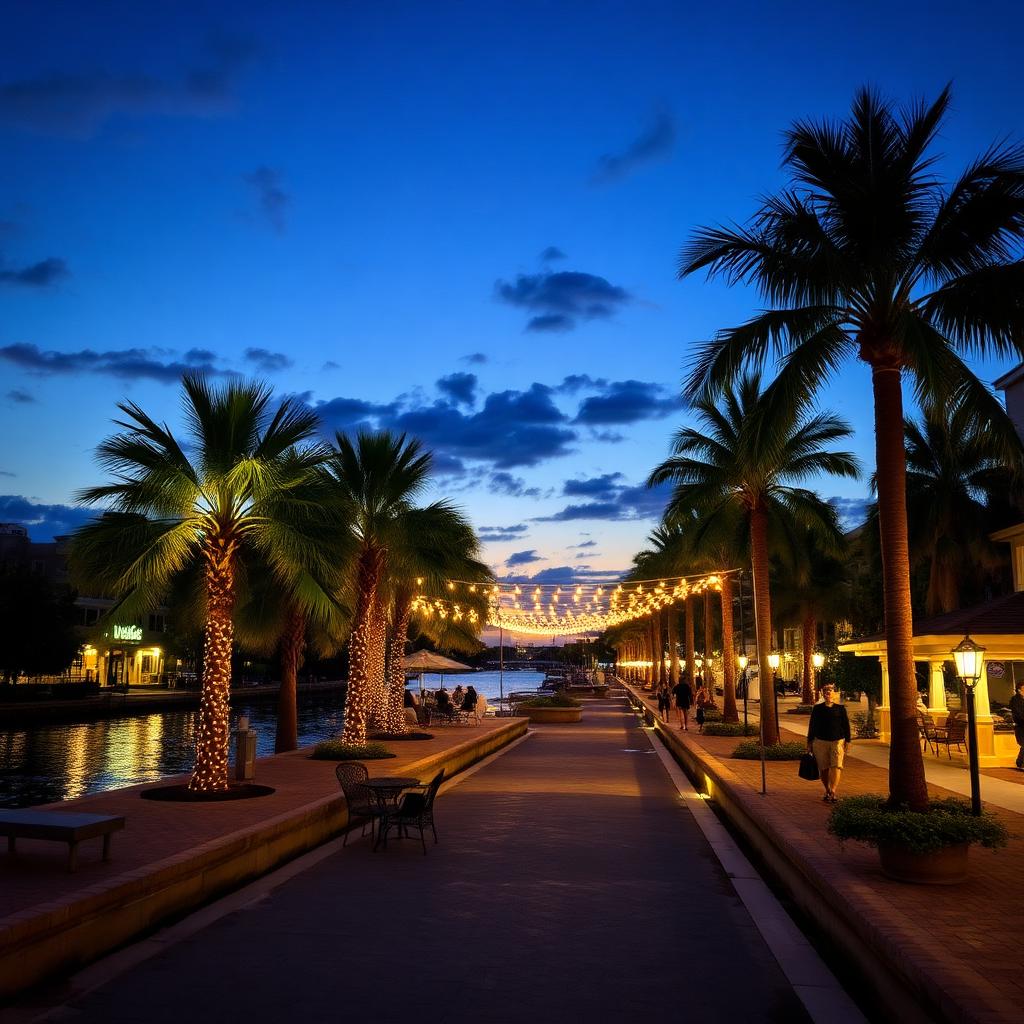 Bradenton Riverwalk at dusk