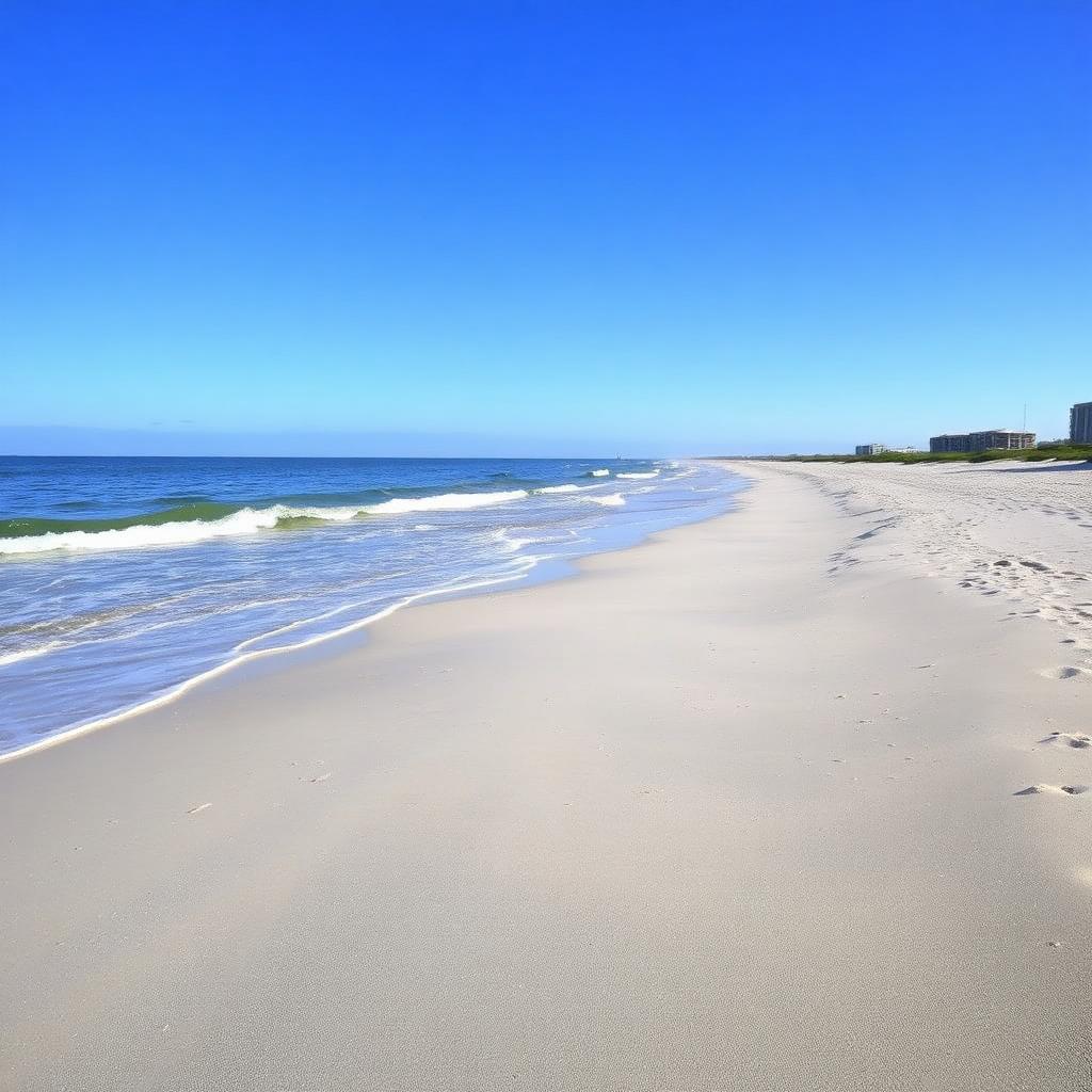 Wide sandy beach at Windy Hill