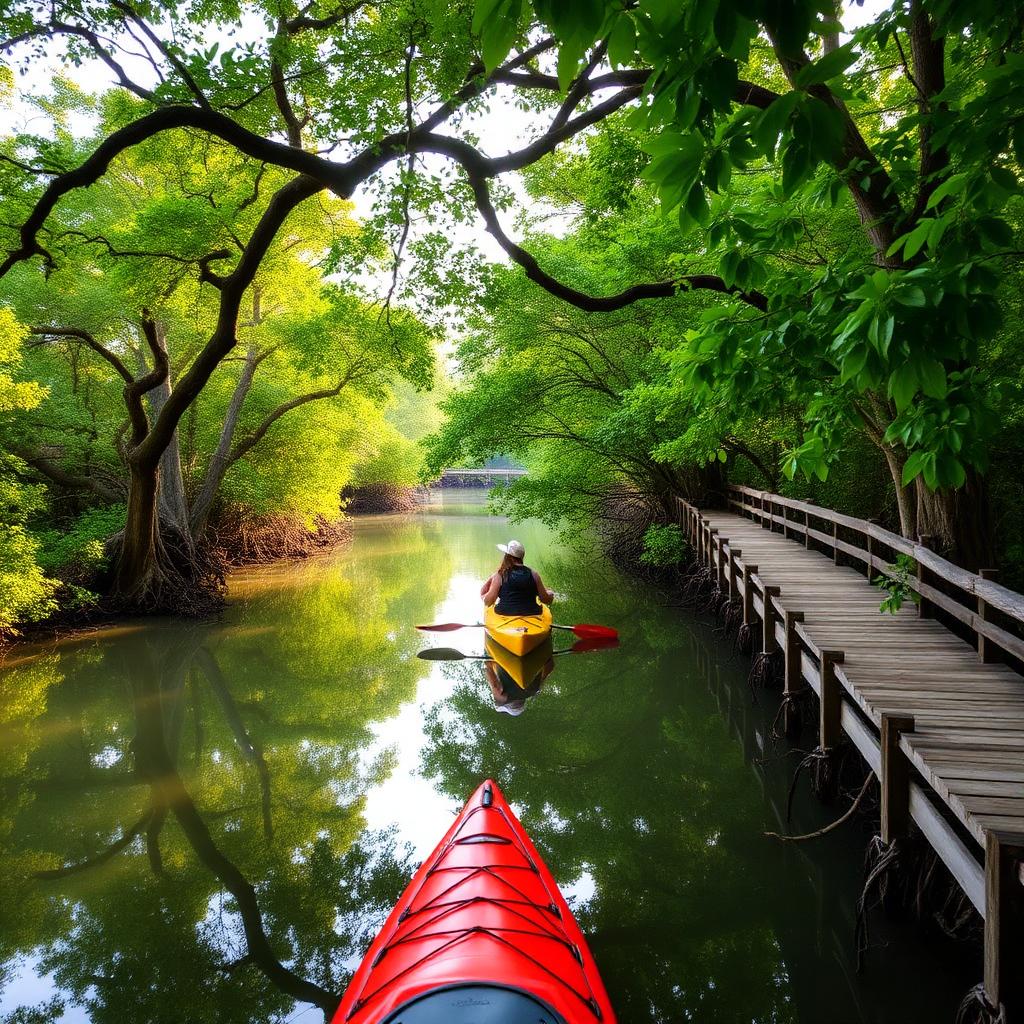 Kayaking the mangrove trails at Robinson Preserve in Bradenton, FL
